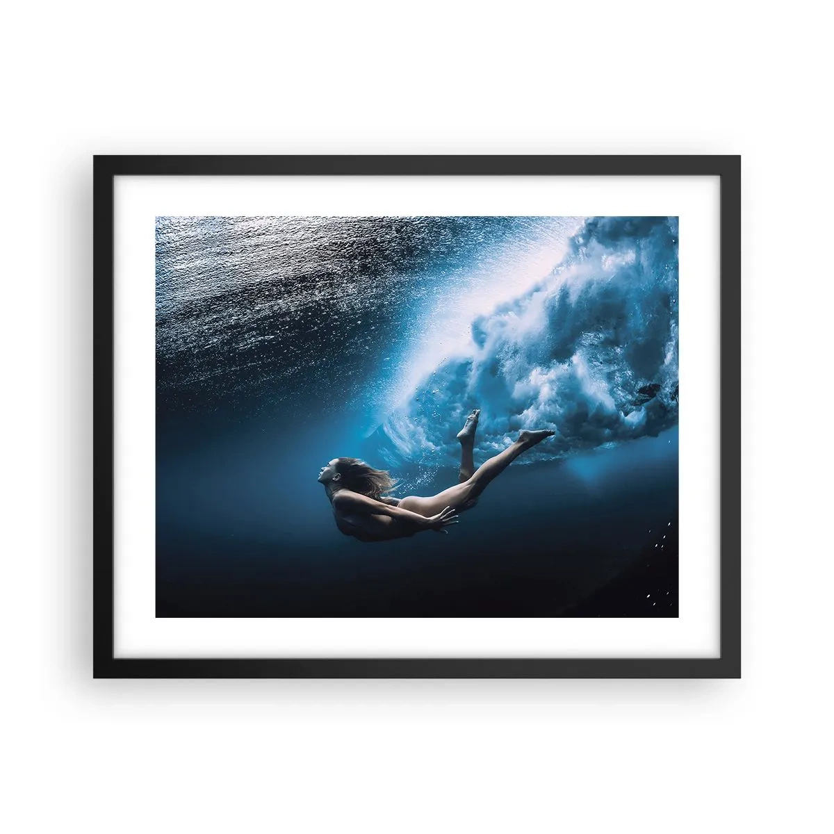 Poster in einem schwarzem Rahmen - Moderne Meerjungfrau - 50x40 cm
