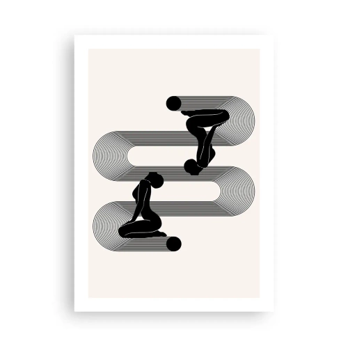 Poster - Minimalistische Grafiken weiblicher Silhouetten mit optischem Täuschungseffekt - 50x70cm - Sinnliche Symmetrie - Moderne Wanddekoration für Wohnzimmer und Schlafzimmer ARTTOR