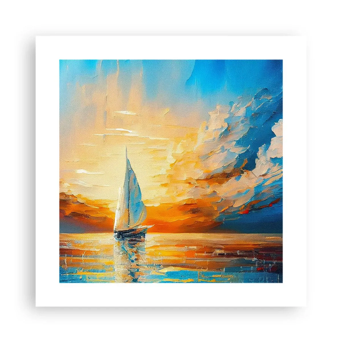 Poster - In Gold segeln - 40x40 cm