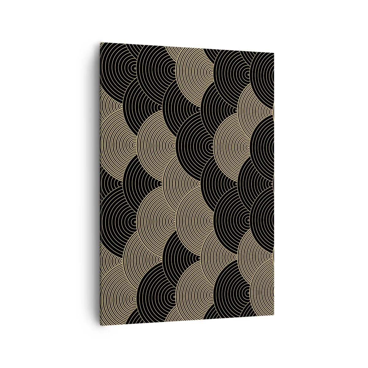 Bild auf Leinwand - Leinwandbild - Art-Deco-Muster mit Halbkreisen und goldenen Linien - 70x100cm - Einheit in der Vielfalt - Moderne Wanddekoration für Wohnzimmer und Schlafzimmer ARTTOR