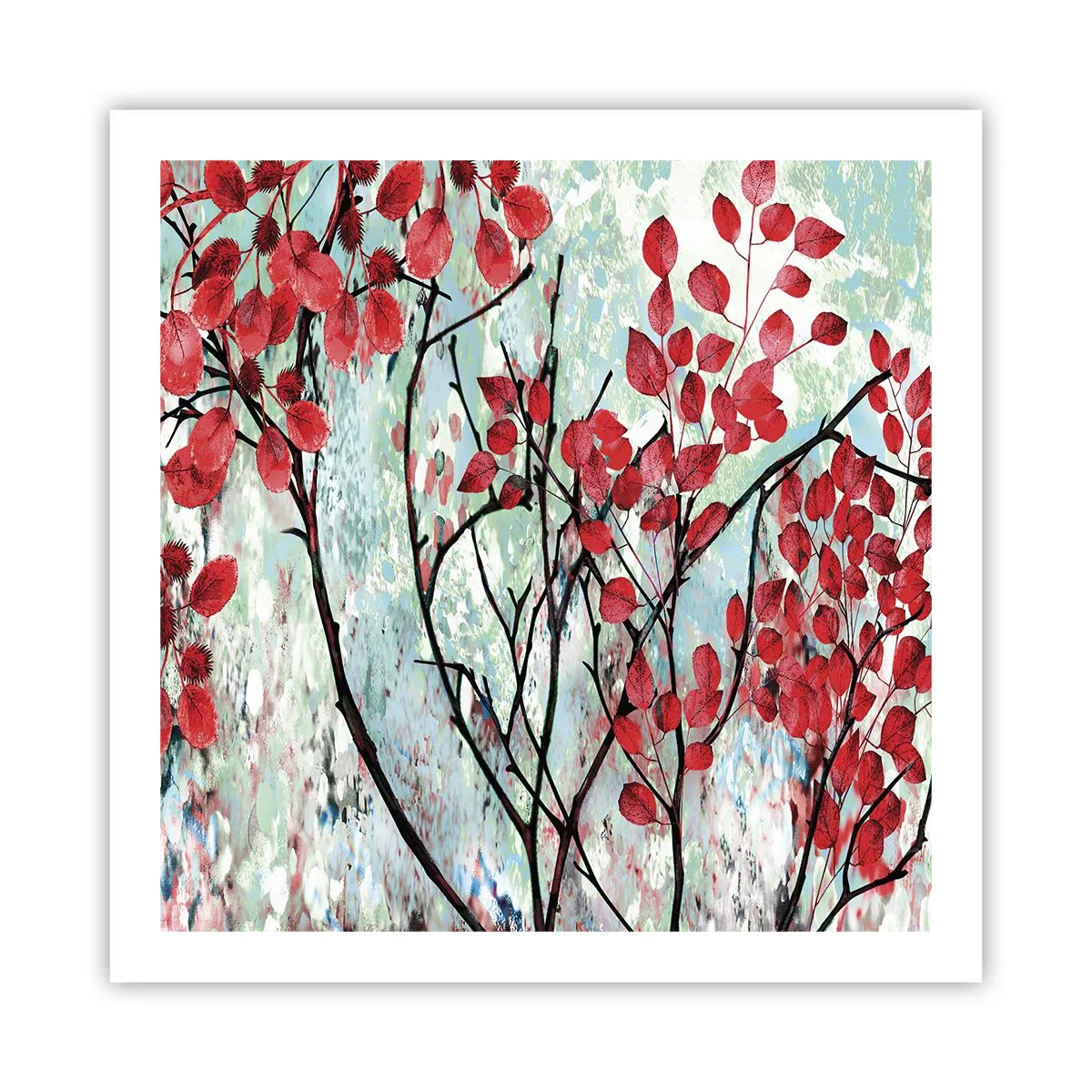 Poster - Baum in Scharlachrot - 60x60 cm