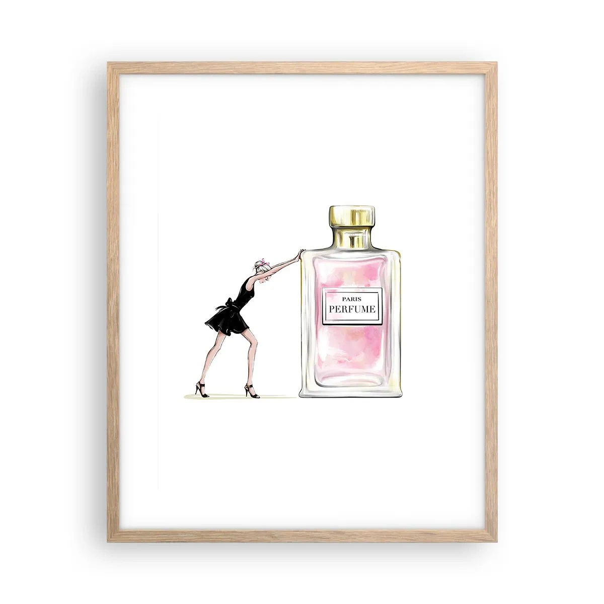 Poster in einem Rahmen aus heller Eiche - Essenz der Weiblichkeit - 40x50 cm