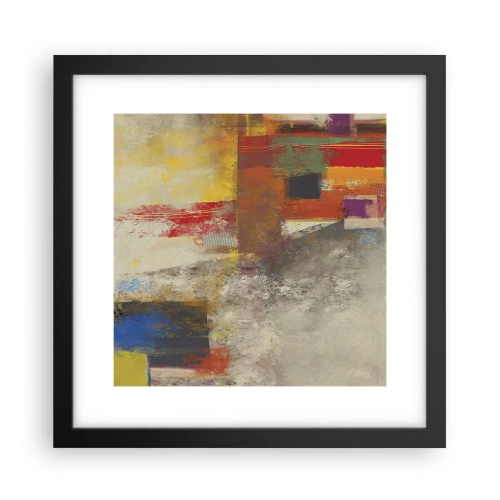 Poster in einem schwarzem Rahmen - Geometrie der Farben - 30x30 cm