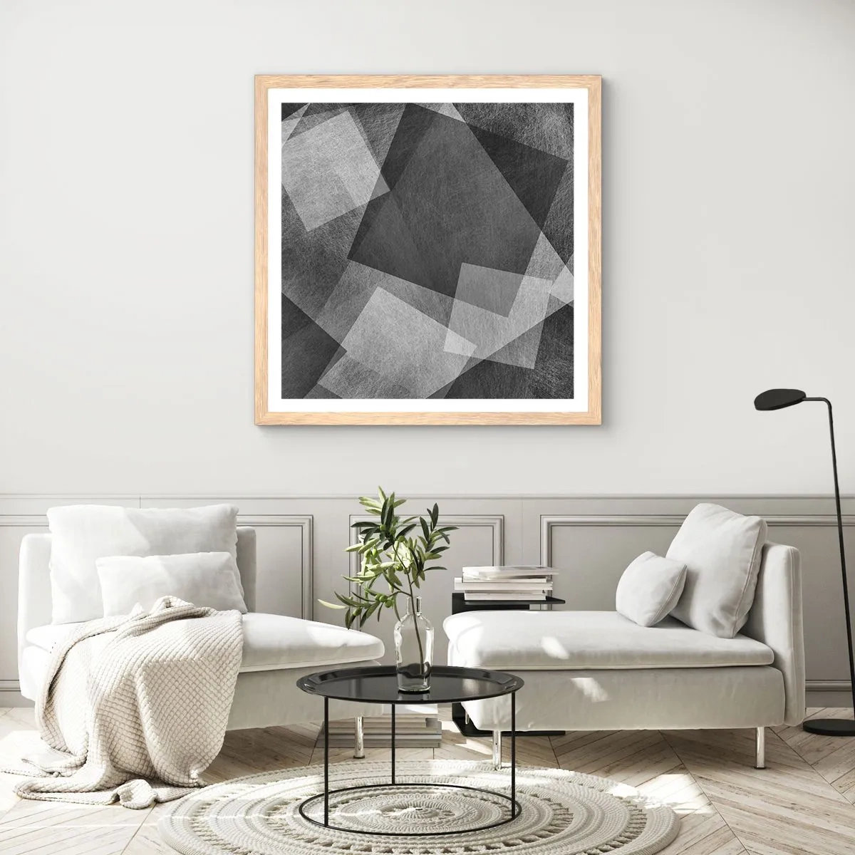 Poster in einem Rahmen aus heller Eiche - Das ewige Symbol für Beständigkeit und Ordnung - 50x50 cm