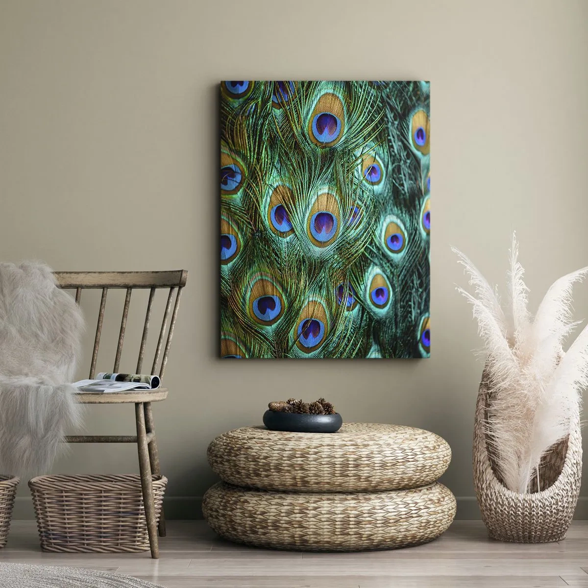 Bild auf Leinwand - Leinwandbild - Ein Blick mit Pfauenaugen - 45x80 cm