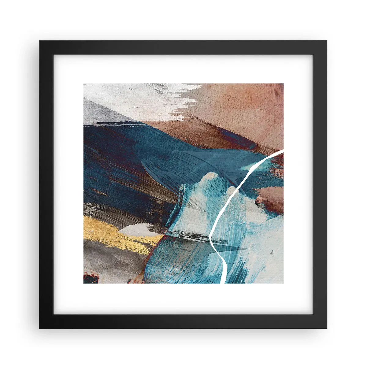 Poster in einem schwarzem Rahmen - Großzügig und mit Energie - 30x30 cm