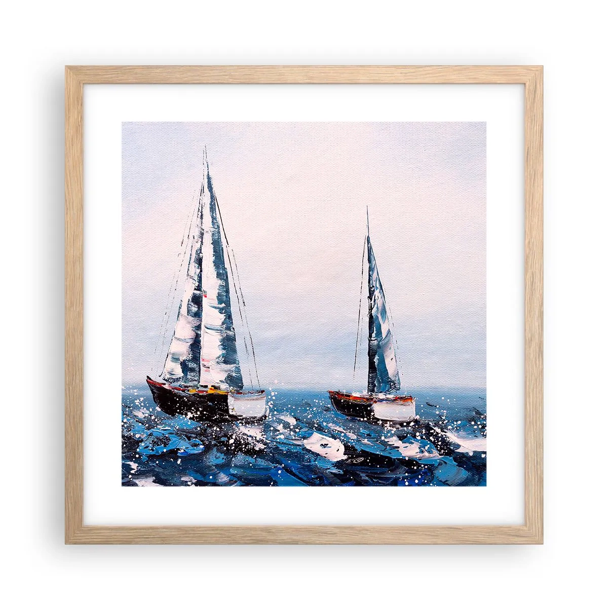 Poster in einem Rahmen aus heller Eiche - Bruderschaft des Windes - 40x40 cm