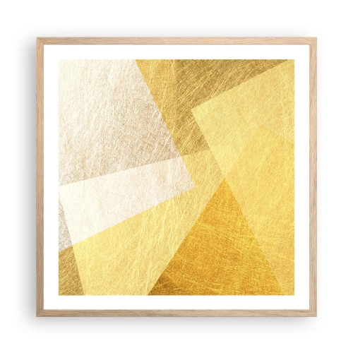 Poster in einem Rahmen aus heller Eiche - Geometriewetter - 60x60 cm
