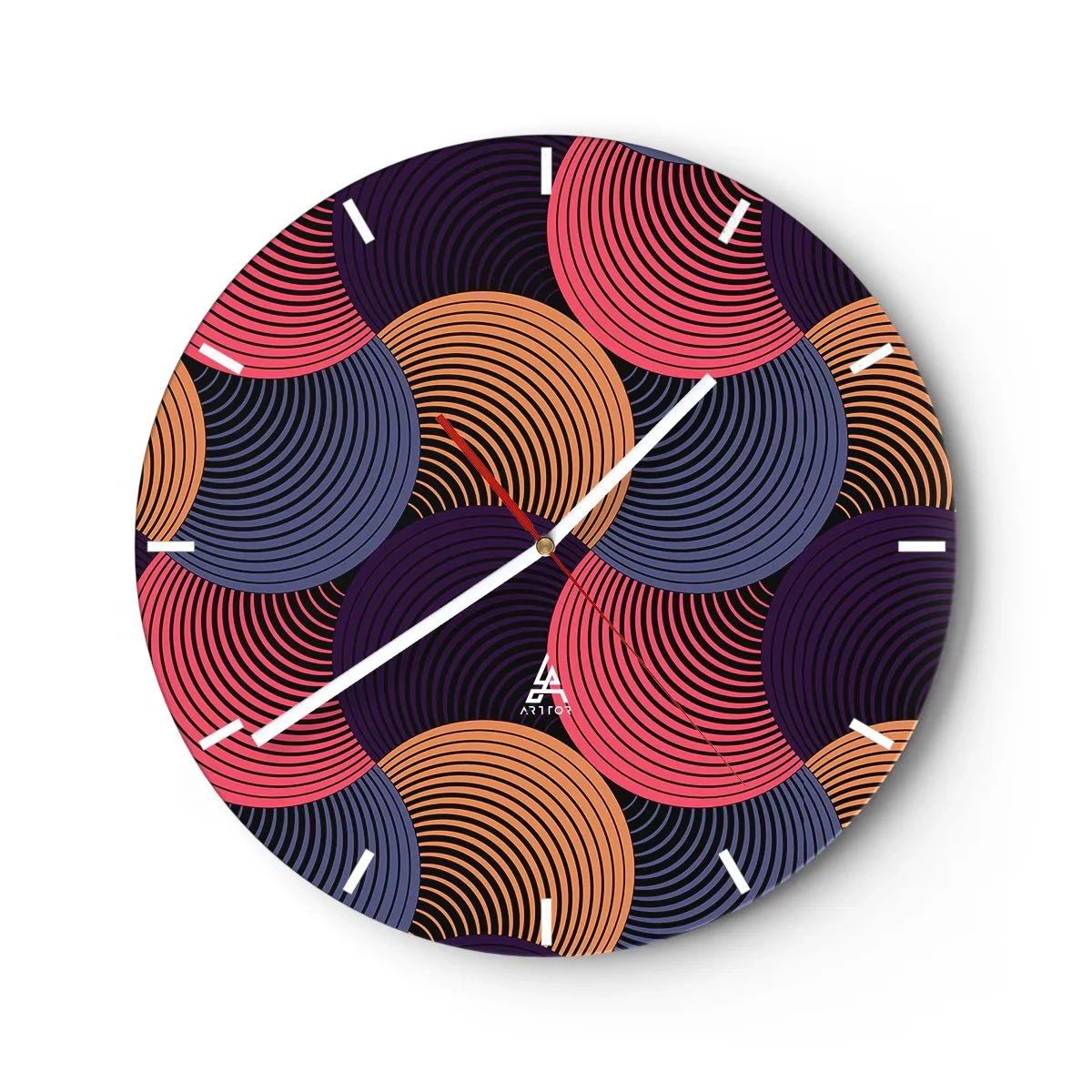 Wanduhr - Glasuhr - Im kreisenden Rhythmus - 40x40 cm