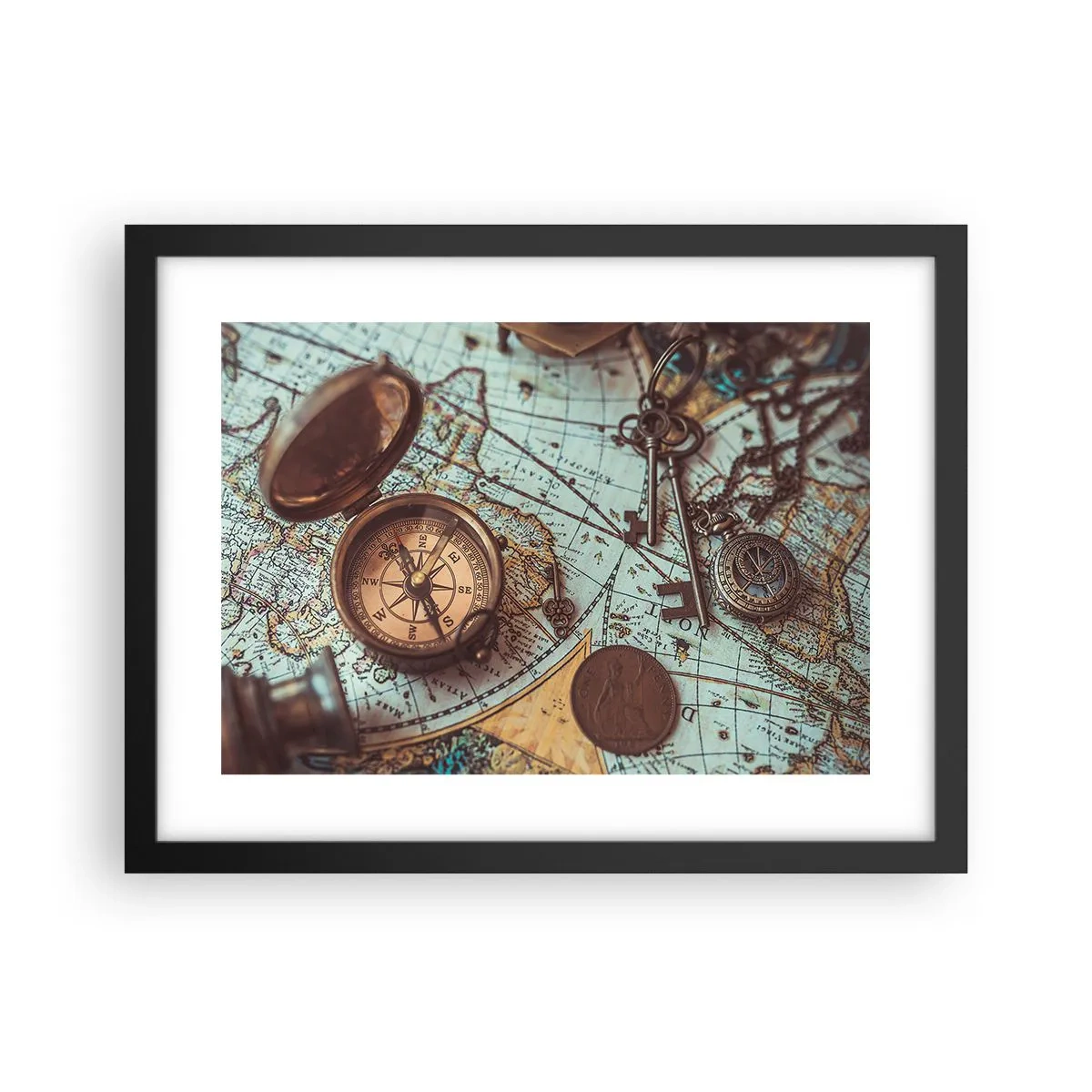 Poster in einem schwarzem Rahmen - Für den Abenteurer - 40x30 cm