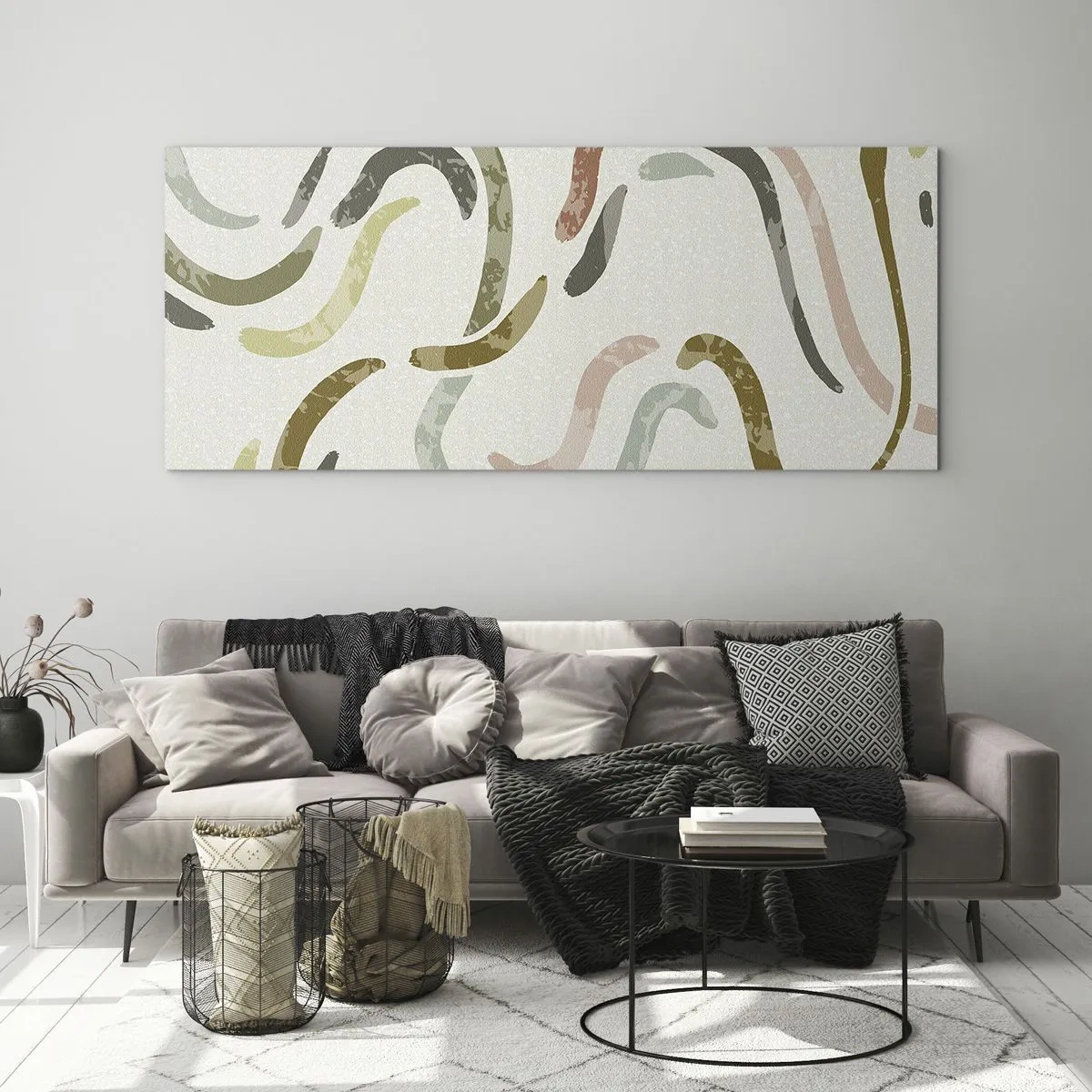 Glasbild - Bild auf glas - Fröhlicher Tanz der Abstraktion - 100x40 cm