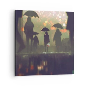 Bild auf Leinwand - Leinwandbild - Aus der Perspektive eines Regentropfens - 70x70 cm