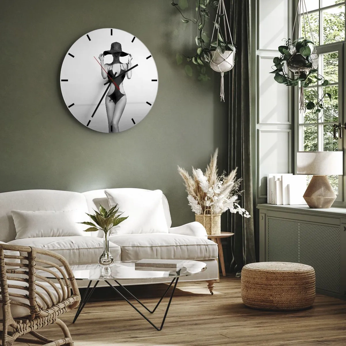 Wanduhr - Glasuhr - Mein Name ist: Eleganz - 40x40 cm