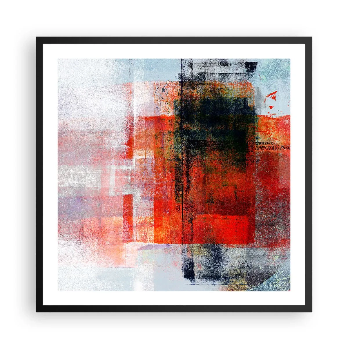 Poster in einem schwarzem Rahmen - Komposition leuchtet - 60x60 cm