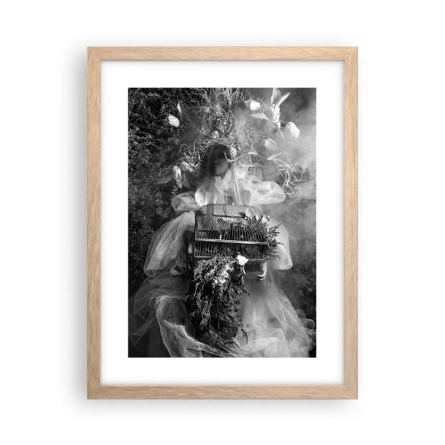 Poster in einem Rahmen aus heller Eiche - Mutter selbst - Natur - 30x40 cm