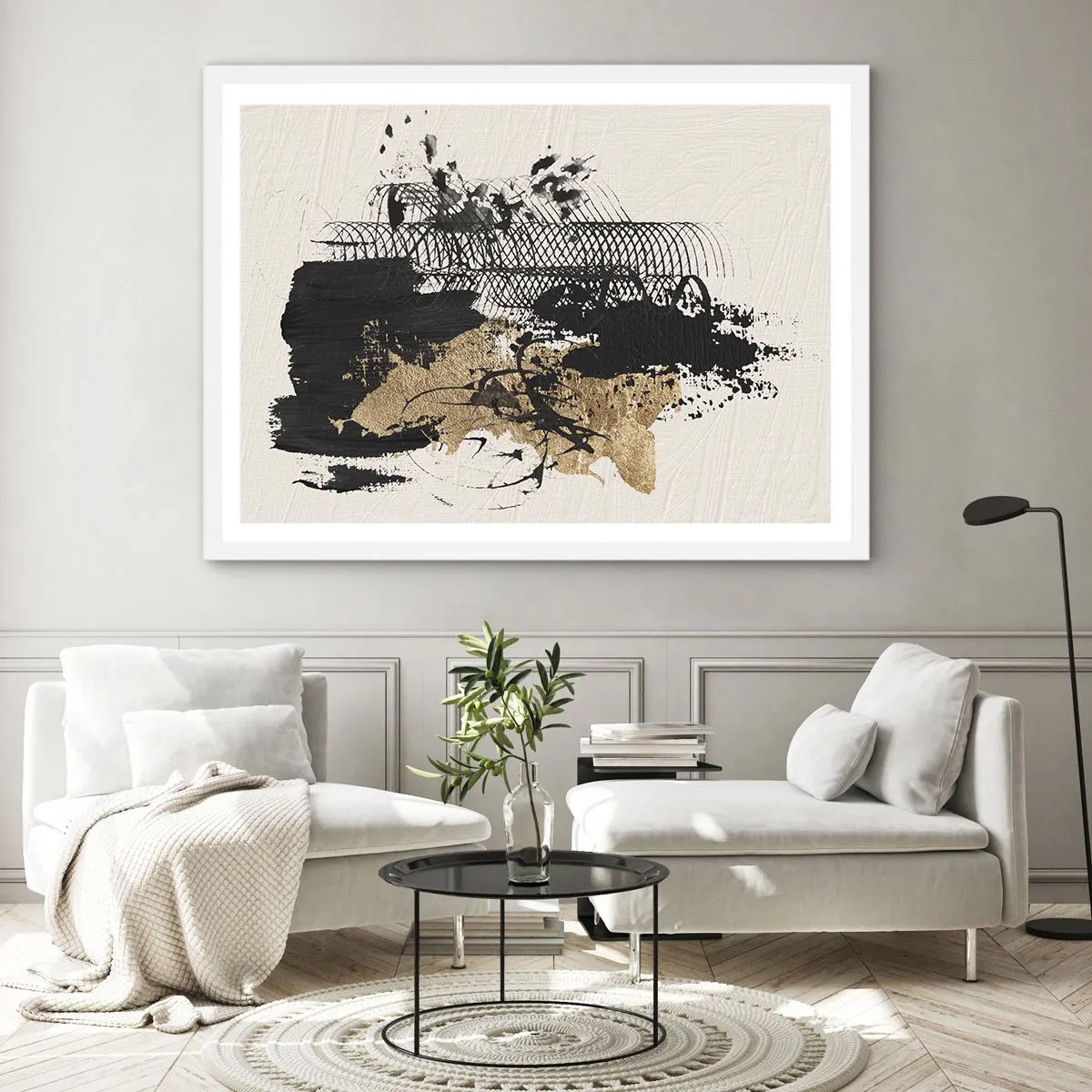 Poster in einem weißen Rahmen - Komposition mit Leidenschaft - 70x50 cm