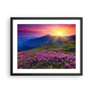 Poster in einem schwarzem Rahmen - … Und drumherum duftet es nach Latschenkiefer und dem Duft von Kräutern - 50x40 cm