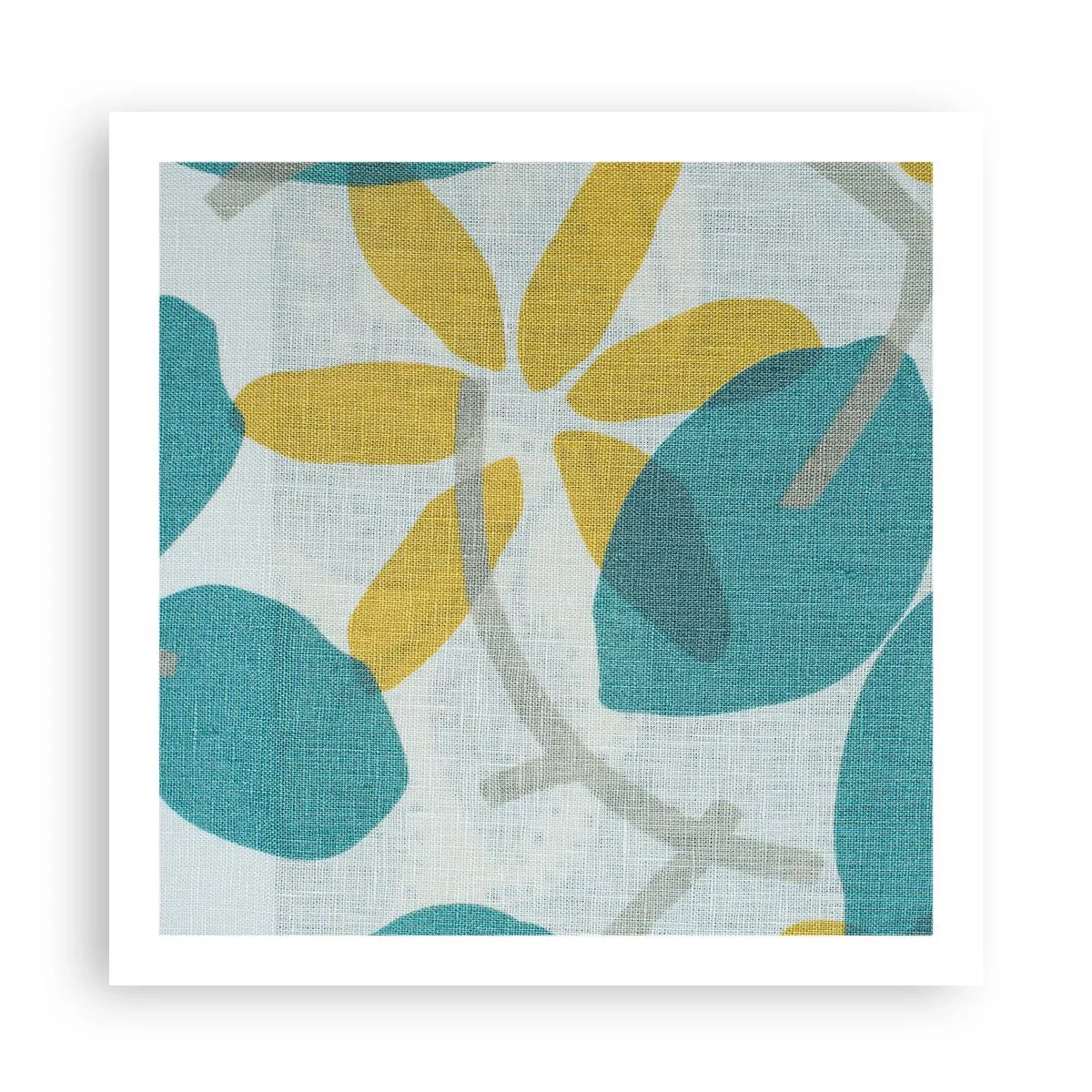 Poster - Unter den azurblauen Blättern - 60x60 cm