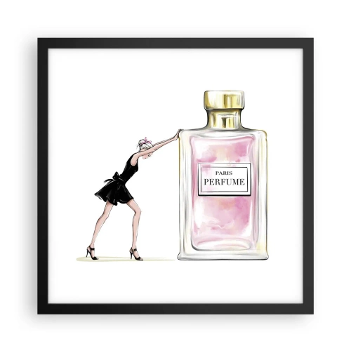 Poster in einem schwarzem Rahmen - Essenz der Weiblichkeit - 40x40 cm