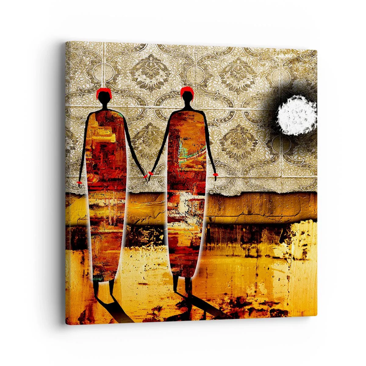 Bild auf Leinwand - Leinwandbild - Ethnische Zusammensetzung in den Farben Afrikas - 40x40 cm
