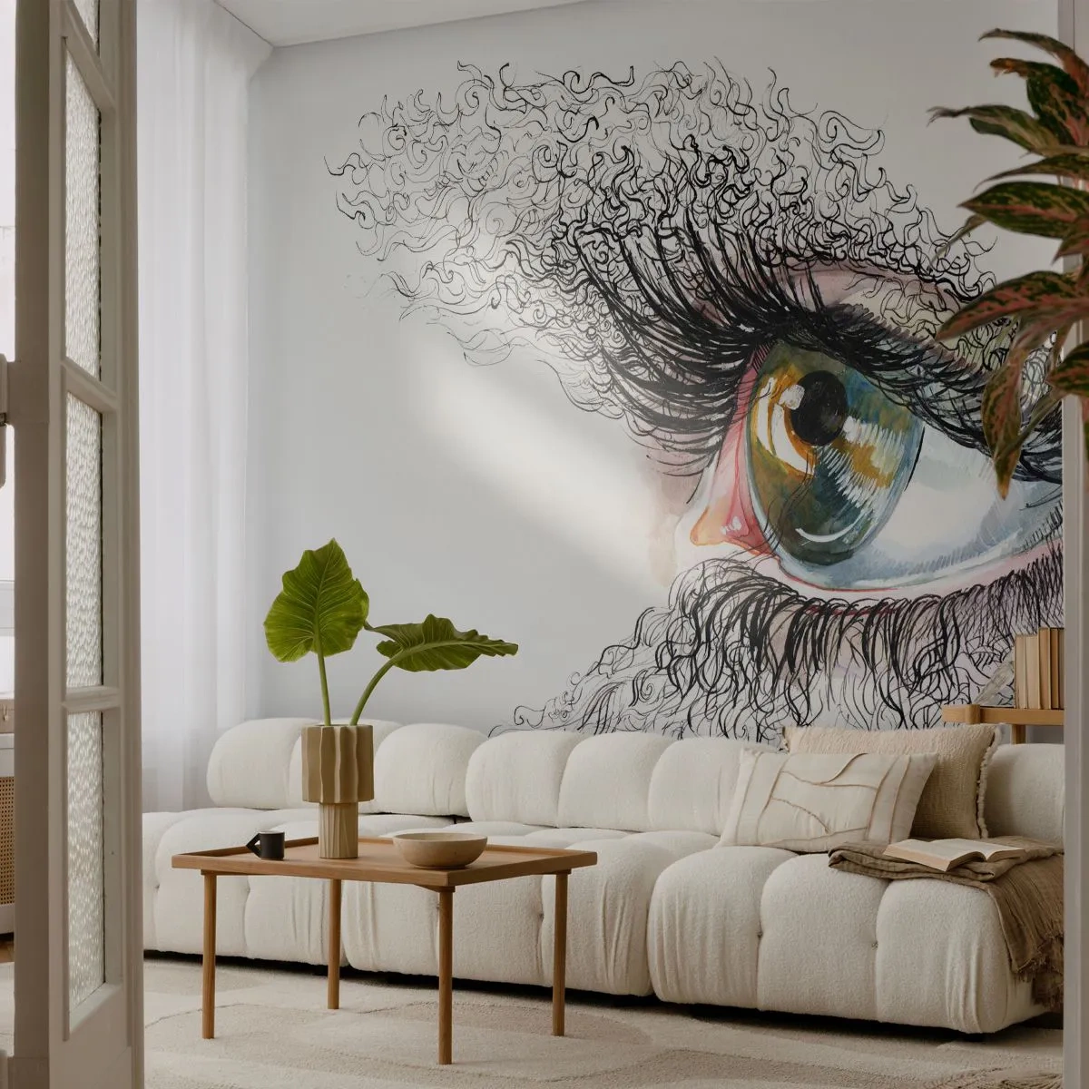 Fototapete Premium Sand - Schau direkt in die Seele - Abstraktion, Grafik, Auge - 350x256 cm