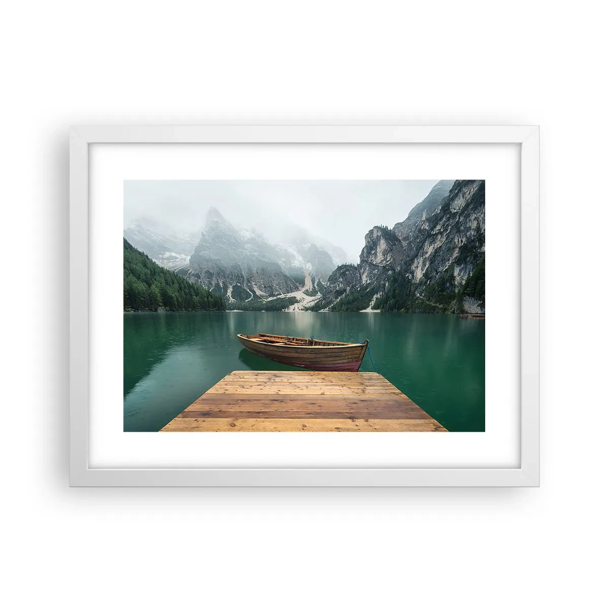 Poster in einem weißen Rahmen - Und die stolzen Felsen der Stirn - 40x30 cm