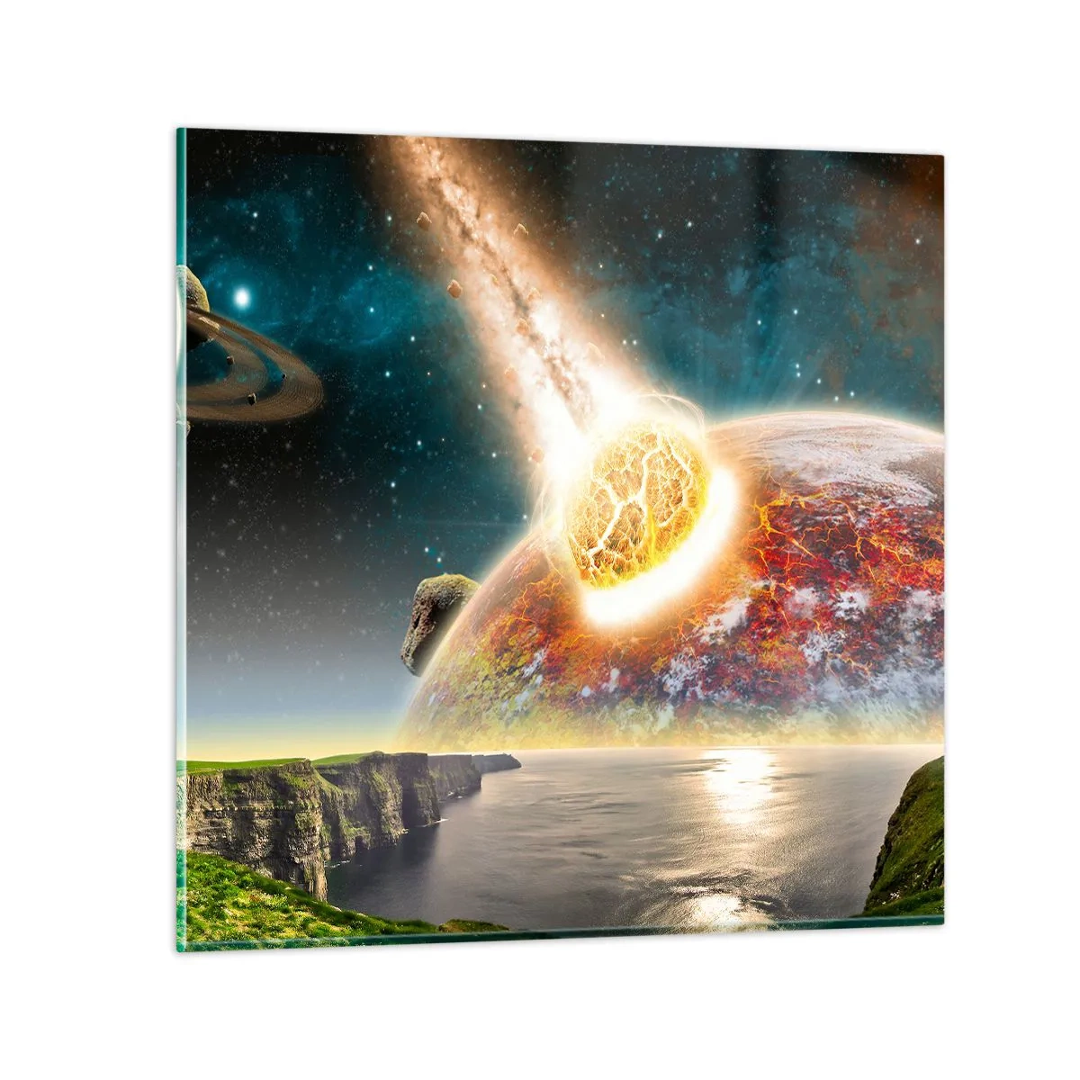 Glasbild - Bild auf glas - Kosmisches Drama - 70x70 cm