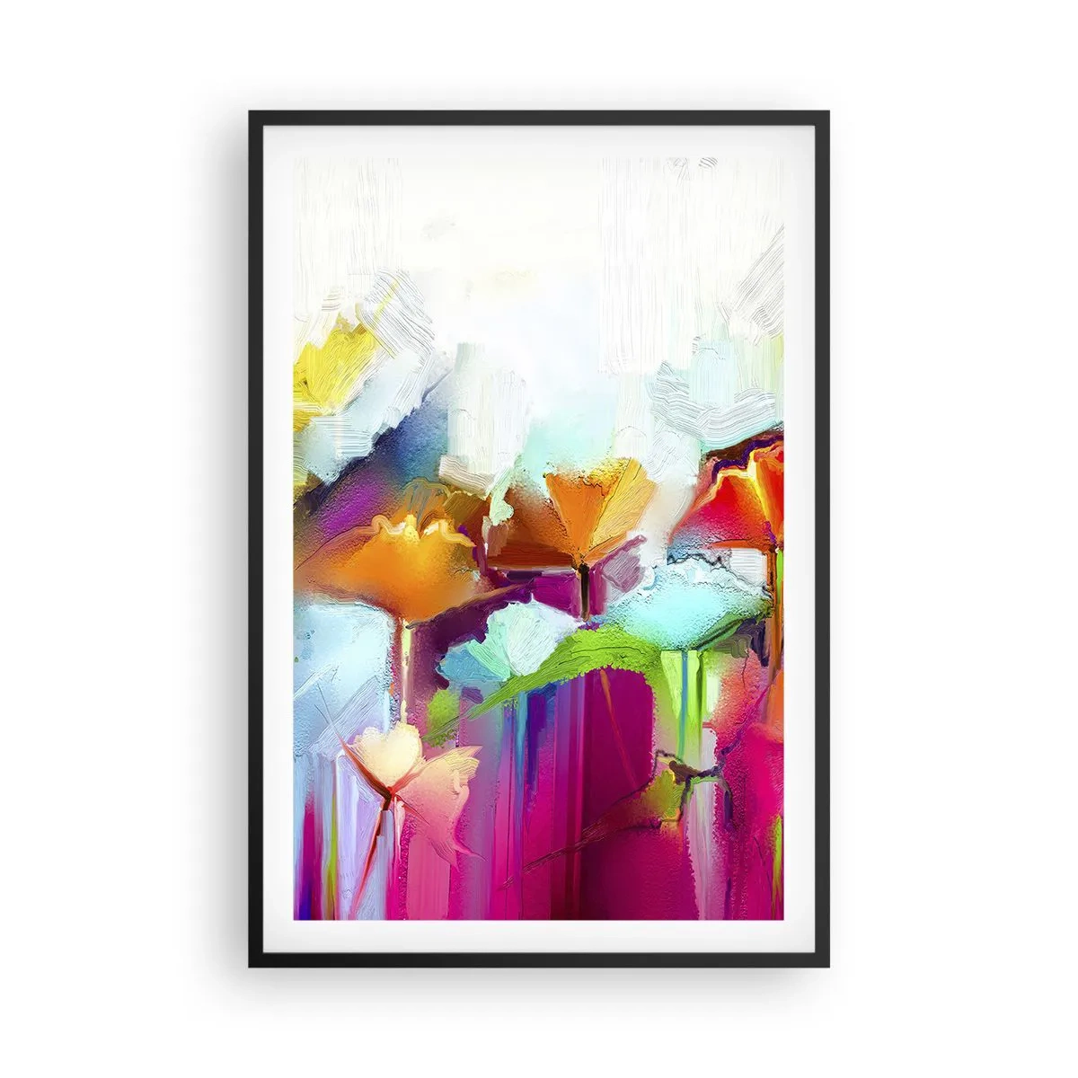 Poster in einem schwarzem Rahmen - Der Regenbogen ist aufgeblüht - 61x91 cm