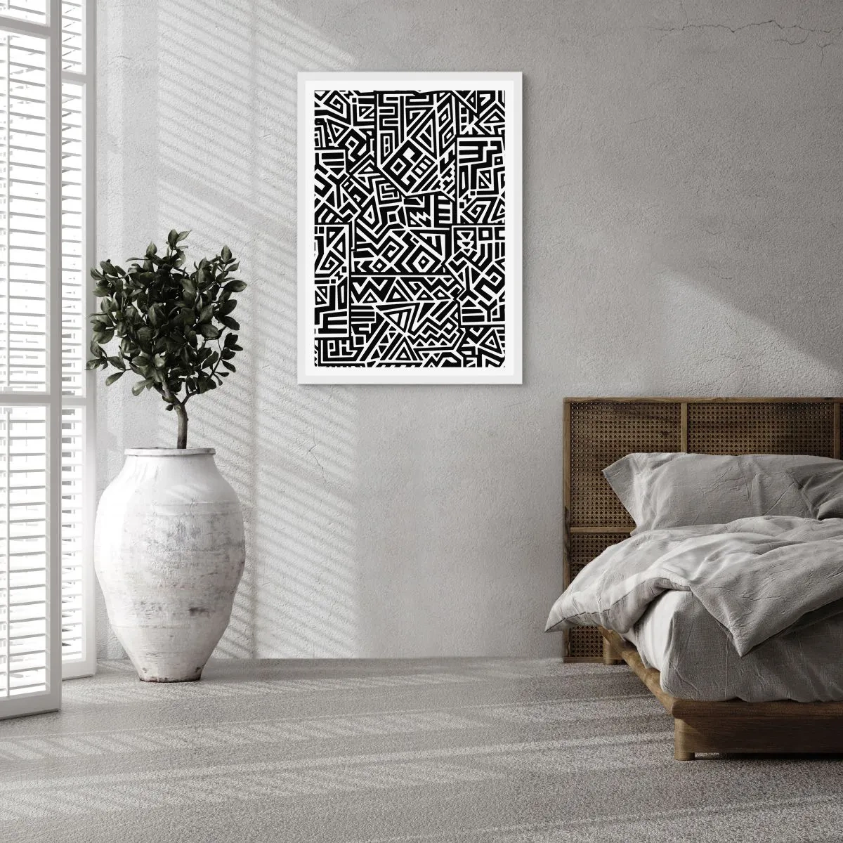 Poster in einem weißen Rahmen - Präkolumbianische Komposition - 30x40 cm