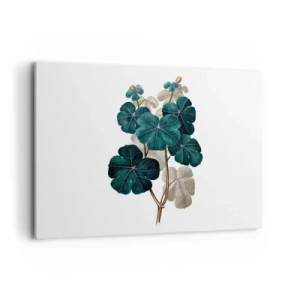 Bild auf Leinwand - Leinwandbild - Botanische Illustration mit Blättern in Grün- und Beigetönen - 100x70cm - Aus dem alten Herbarium - Moderne Wanddekoration für Wohnzimmer und Schlafzimmer ARTTOR