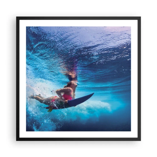 Poster in einem schwarzem Rahmen - Tiefe der Freude - 60x60 cm