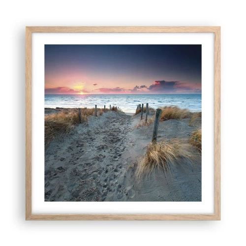 Poster in einem Rahmen aus heller Eiche - Du hast einen Regenbogen aus strahlendem Licht verschüttet ... - 50x50 cm