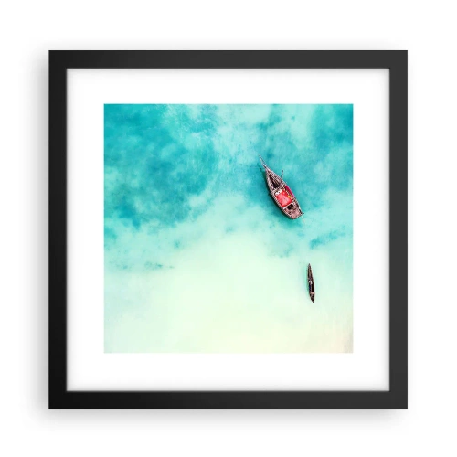 Poster in einem schwarzem Rahmen - Denn an den Stränden von Sansibar, wenn der Wasserüberschuss ... - 30x30 cm