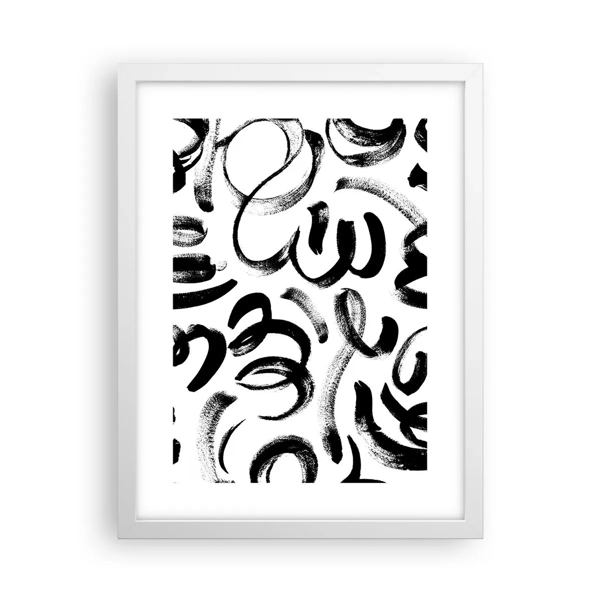 Poster in einem weißen Rahmen - Schwarz auf Weiß - 30x40 cm