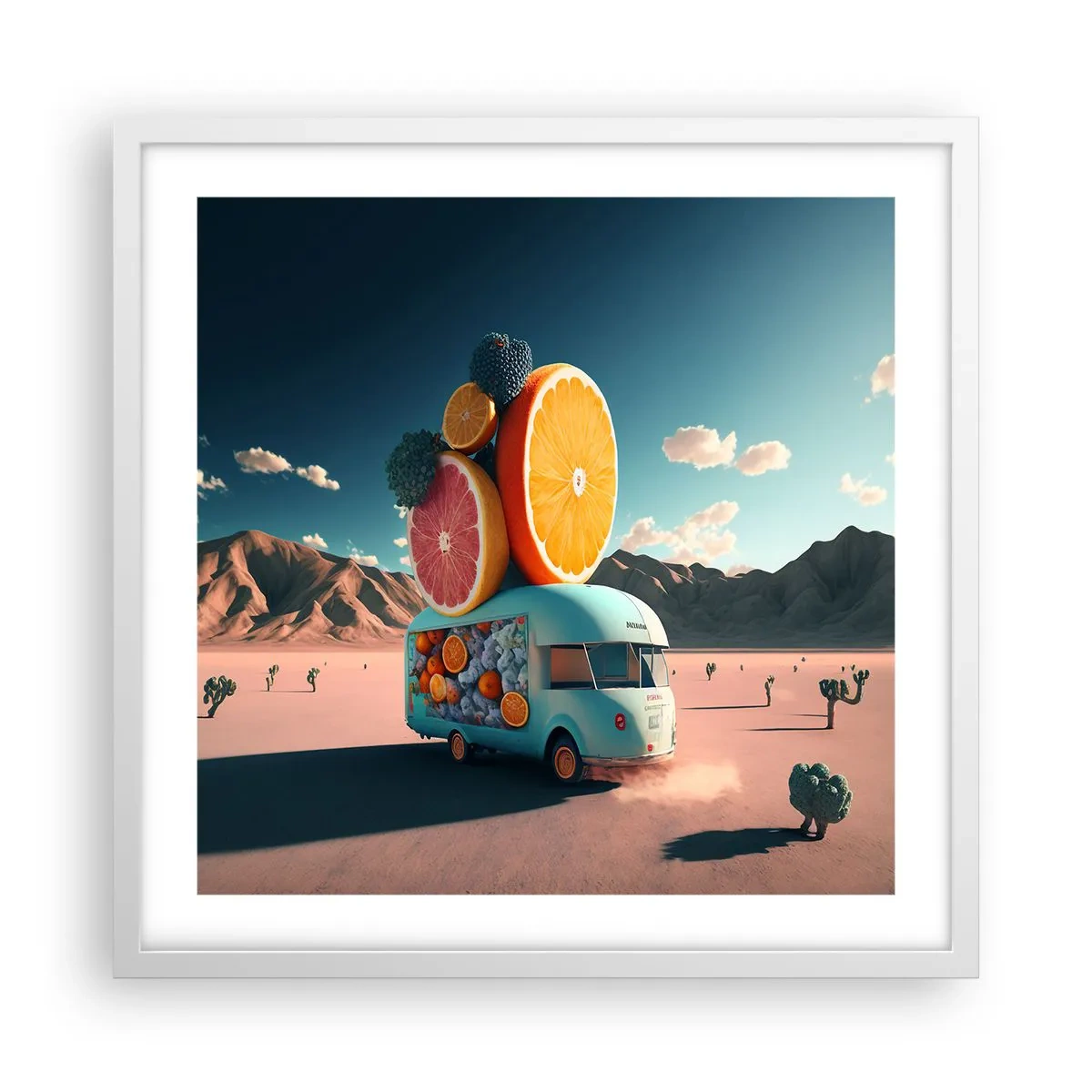 Poster in einem weißen Rahmen - Geschmack von Urlaub - 50x50 cm
