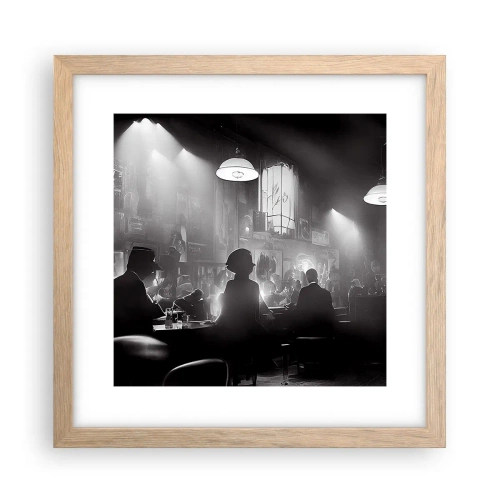 Poster in einem Rahmen aus heller Eiche - In Jazz-Atmosphäre - 30x30 cm