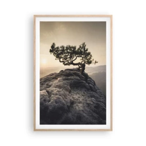 Poster in einem Rahmen aus heller Eiche - Das Leben gewinnt immer - 61x91 cm