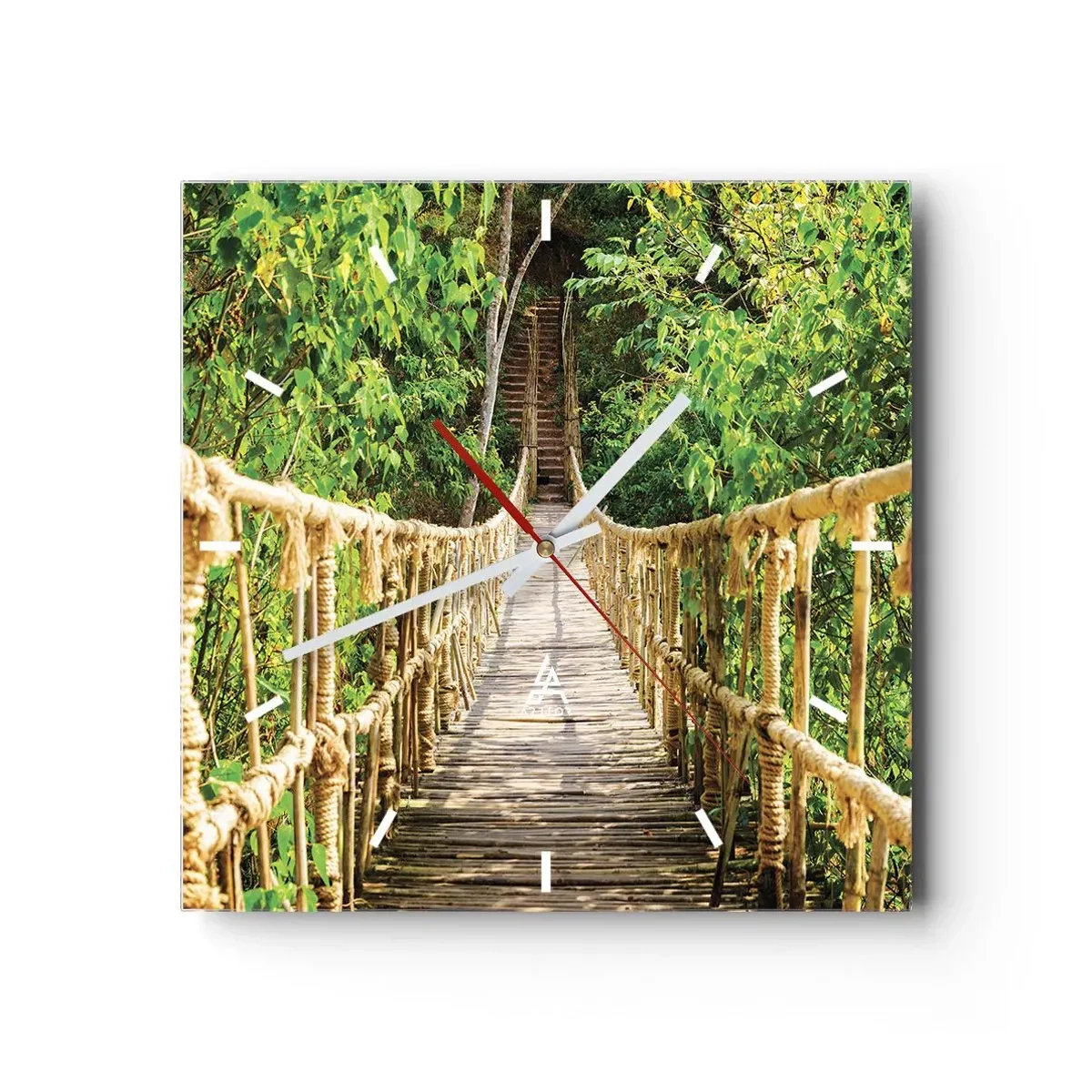 Wanduhr - Glasuhr - Im Grünen ausgesetzt - 40x40 cm