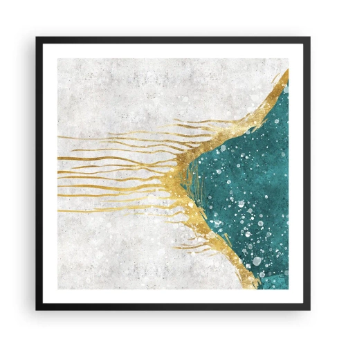 Poster in einem schwarzem Rahmen - Goldene Flut - 60x60 cm