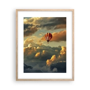 Poster in einem Rahmen aus heller Eiche - Ich fliege, weil ich es will - 40x50 cm