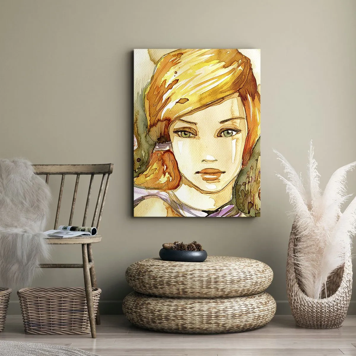 Bild auf Leinwand - Leinwandbild - Ein smaragdgrüner Look, der die Wut beruhigt - 45x80 cm