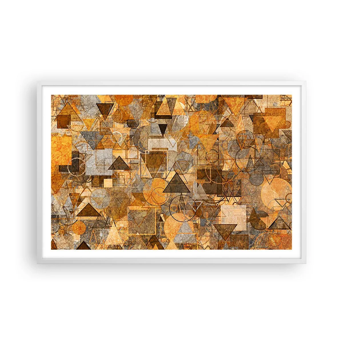 Poster in einem weißen Rahmen - Die Welt in Form - 91x61 cm