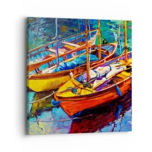 Bild auf Leinwand - Leinwandbild - Auf Wasser dick mit Farben - 30x30 cm