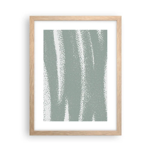 Poster in einem Rahmen aus heller Eiche - Abstraktion im Winterklima - 30x40 cm
