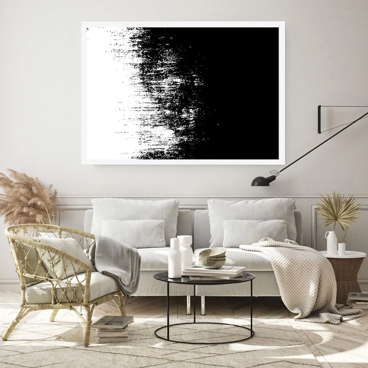 Poster - Minimalistische Abstraktion in Schwarzweiß - 100x70cm - Und der Gewinner ist ... - Moderne Wanddekoration für Wohnzimmer und Schlafzimmer ARTTOR