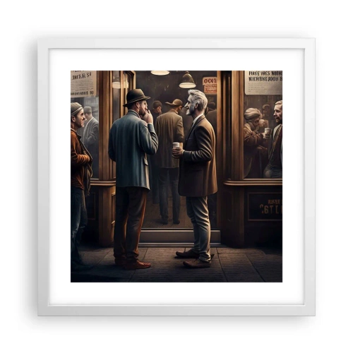 Poster in einem weißen Rahmen - Gute Zeit des Tages - 40x40 cm