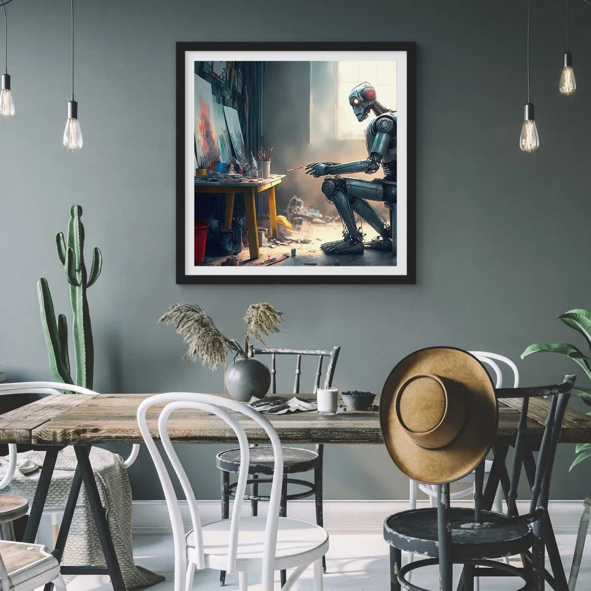 Poster in einem schwarzem Rahmen - Schöpfungsakt - 30x30 cm