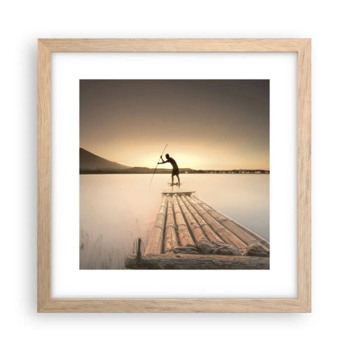 Poster in einem Rahmen aus heller Eiche - Vor dem schlafen gehen - 30x30 cm