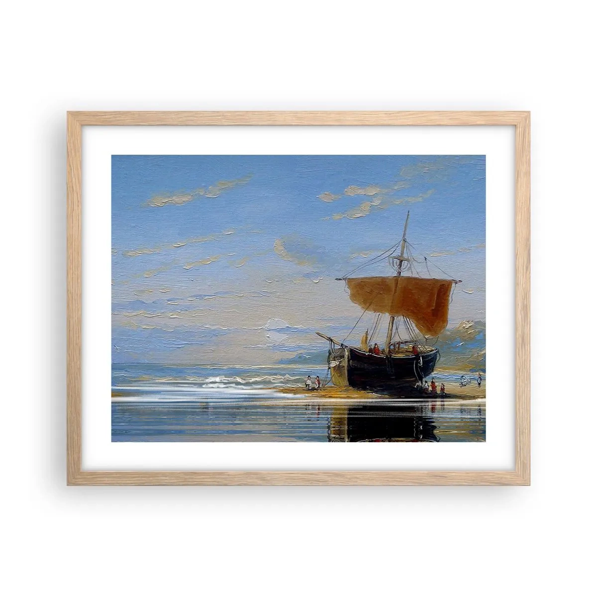 Poster in einem Rahmen aus heller Eiche - Wasser, Land, Luft - 50x40 cm