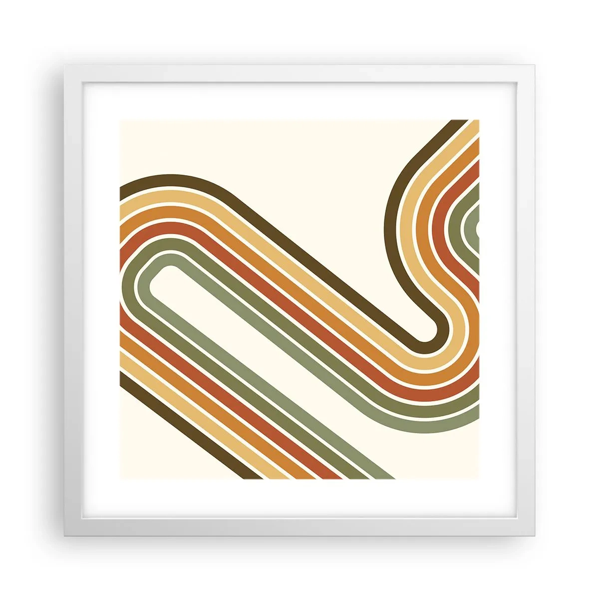 Poster in einem weißen Rahmen - Zickzack zum Ziel - 40x40 cm